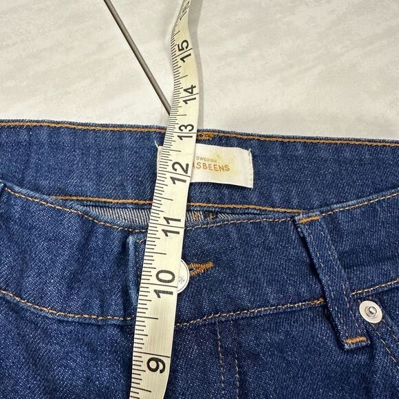 Swedish Hasbeens Short Slim Leg Dark Denim Jeans​ - Picture 6 of 11